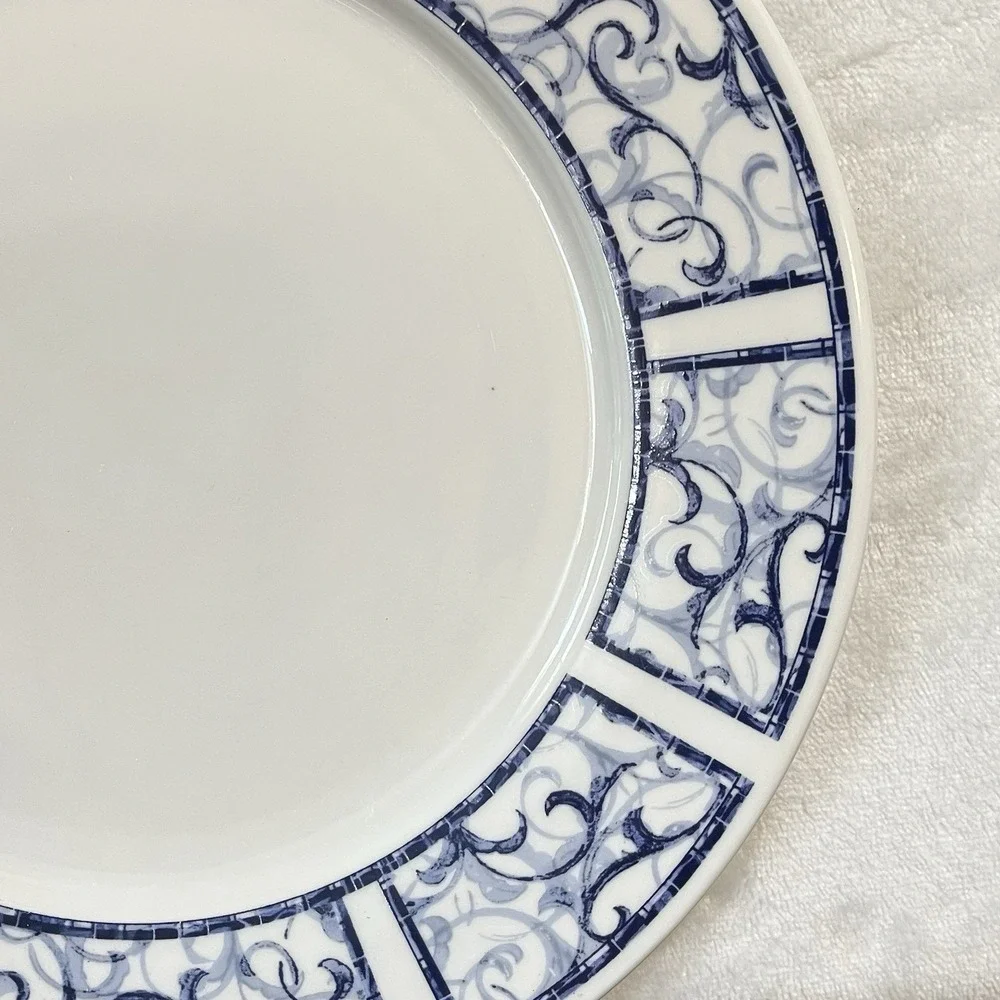 Oneida BRETON BLUE Stoneware Dinner Plate 1999 Width 10.5